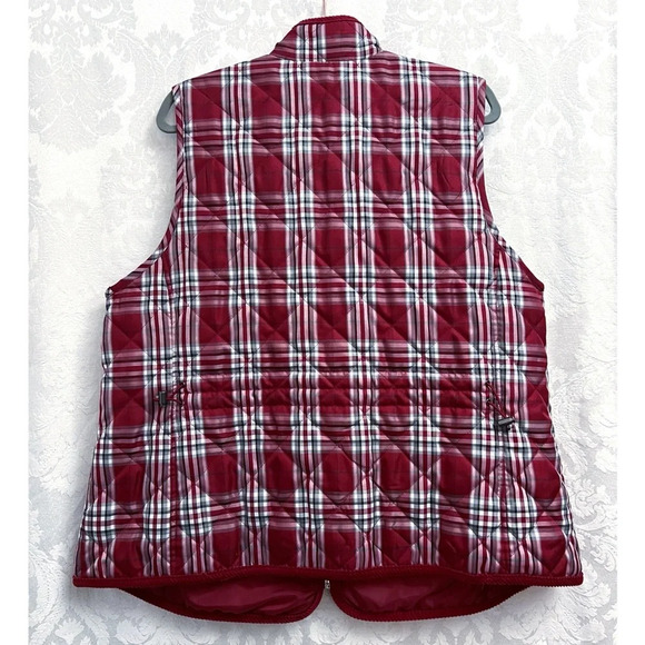Croft & Barrow Women’s Red Plaid Lightly Quilted Full Zip Vest Plus Size 1X GUC - Picture 4 of 7